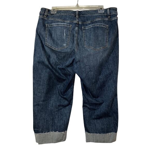 Lane Bryant Jeans Women's Size 18R Blue High-Rise Girlfriend Straight Crop Jean - Picture 4 of 7